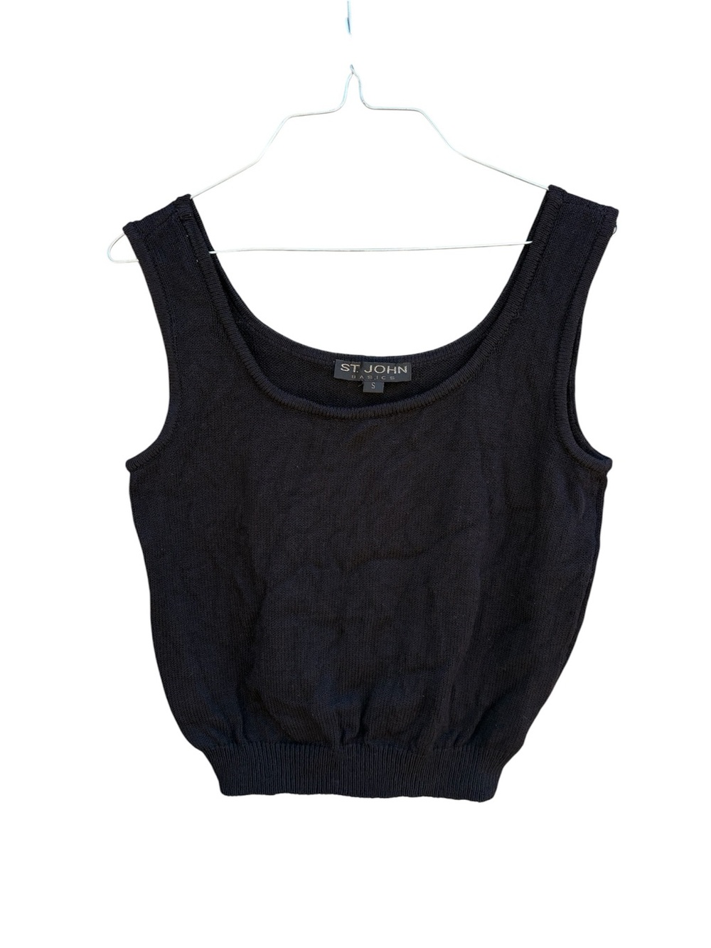 ST. JOHN Vintage Santana Black Knit Sleeveless Top